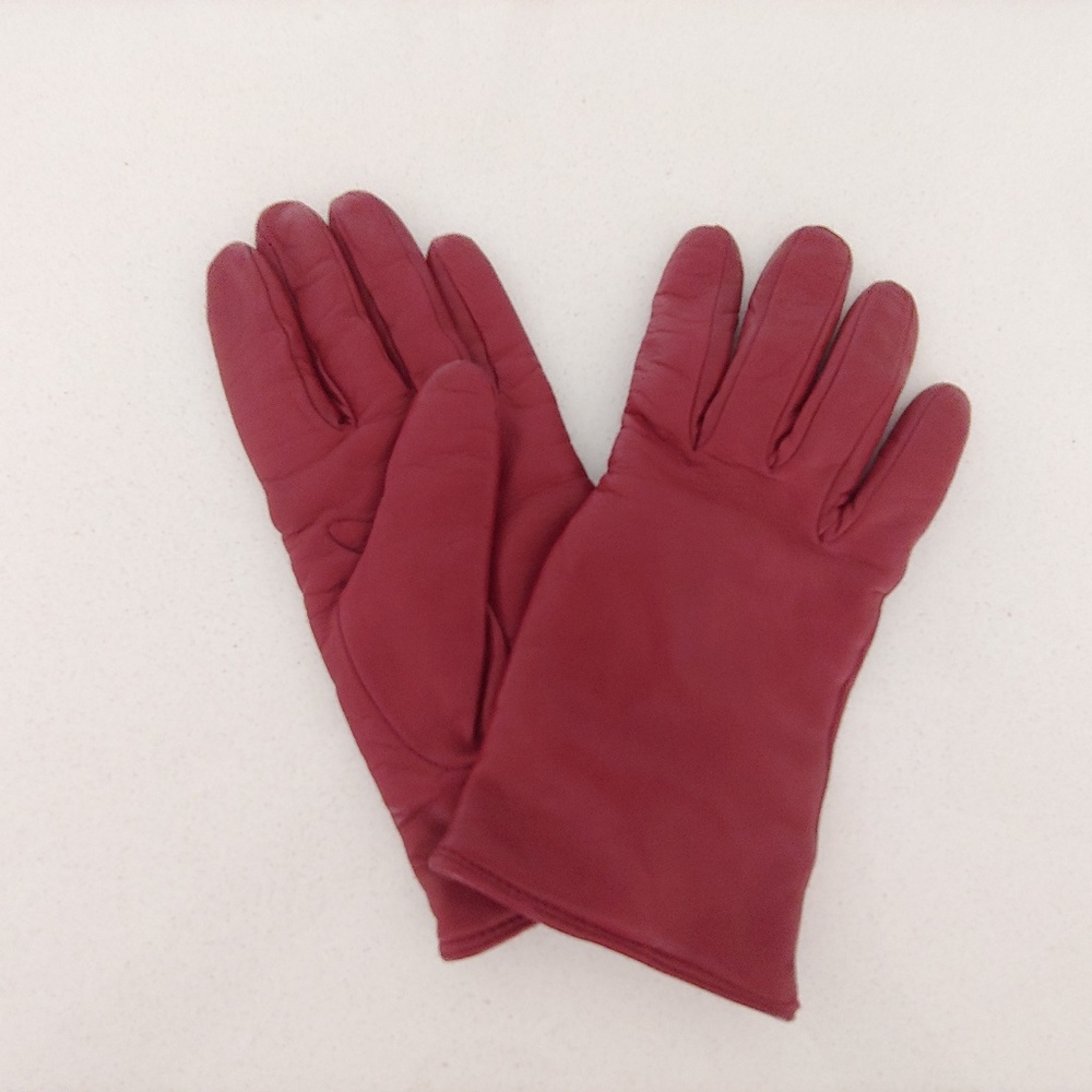 red leather gloves